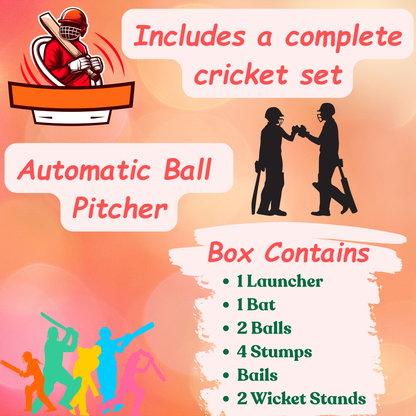 Cricket Set with Automatic Ball Launcher Pitcher
